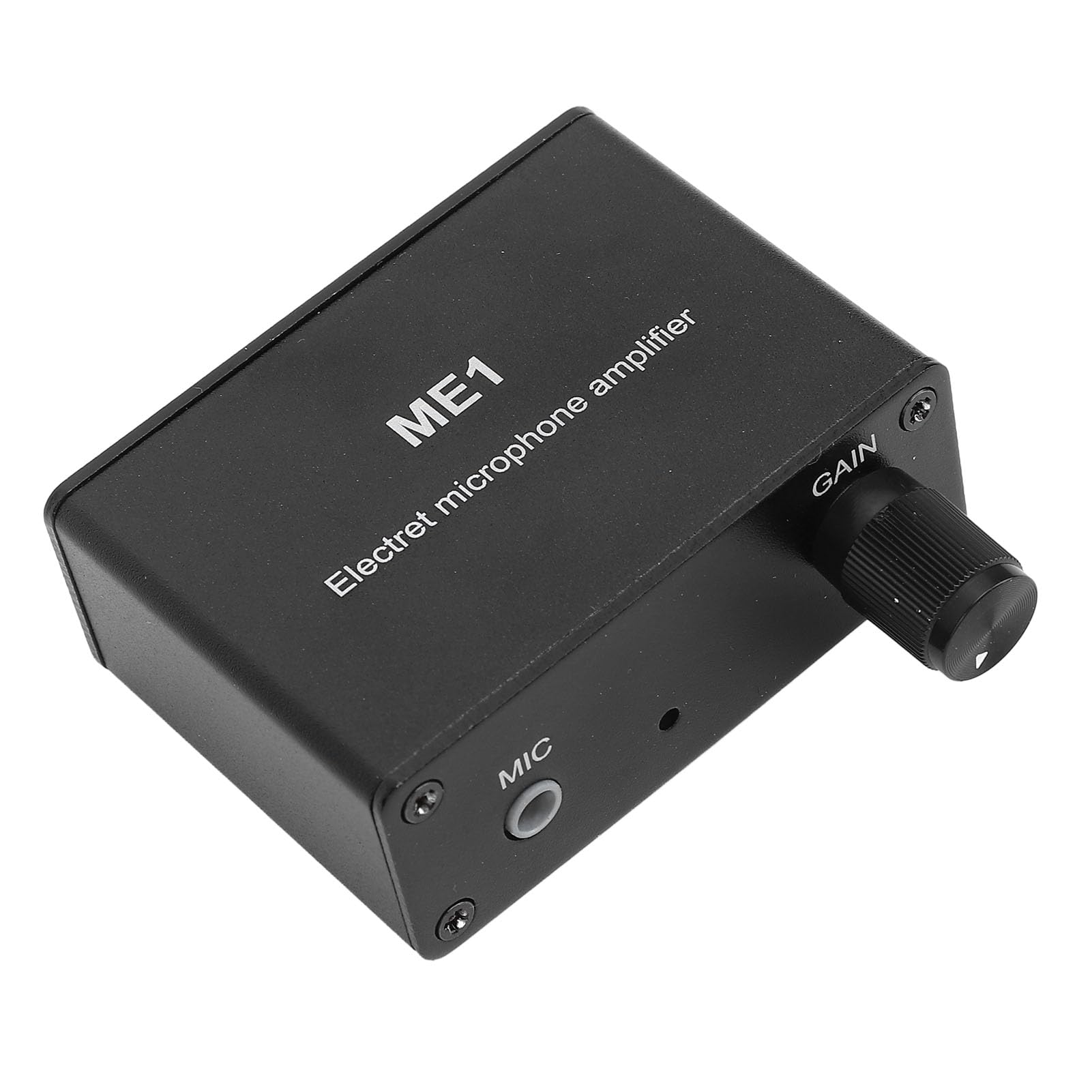 Amplificateur Microphone Électret - Préamplificateur Sonore 3.5mm, Gain Réglable 0-20dB pour Micro à Condensateur