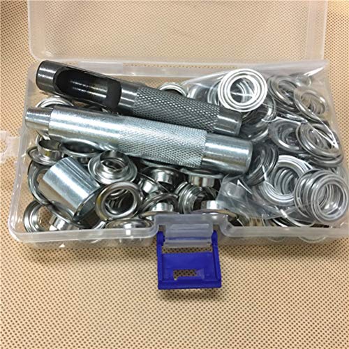 Kit de ilhós para ilhós Yardwe 100 peças 12 mm com furos para botões, ferramenta de instalação para