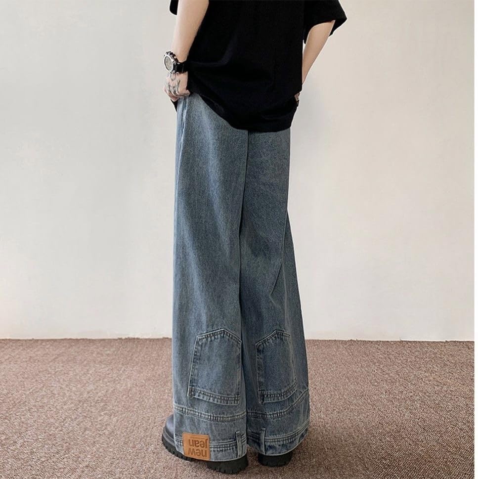 Unisex Y2K Women's High Waist Irregular Pocket Reverse Design Men's Hip Hop Street Loose Straight Leg Jeans2