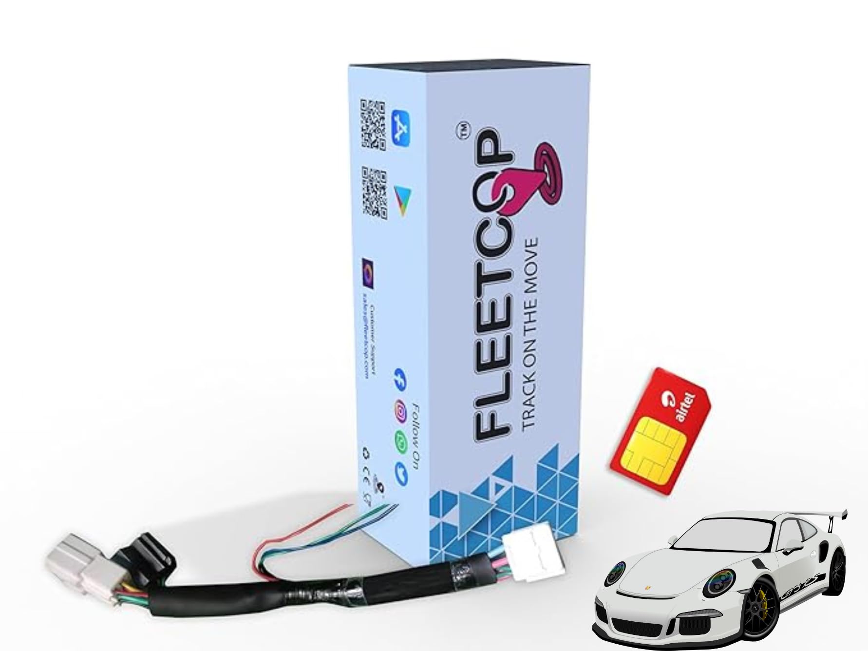 Fleetcop [Toyota Etios] Plug and Play Wired Hidden with Coupler- GPS Tracker with 1 Year SIM Card……