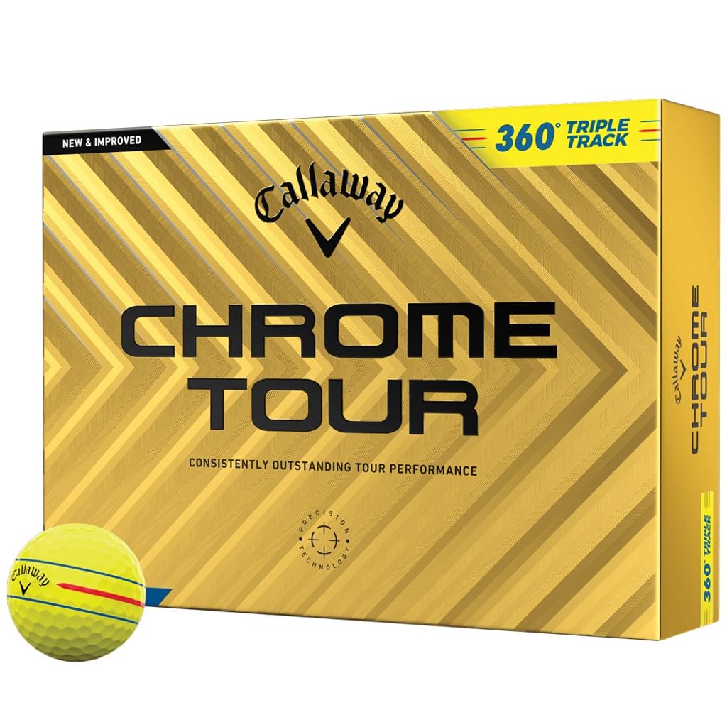 Callaway Chrome Tour 360 Triple Track Golf Balls, yellow