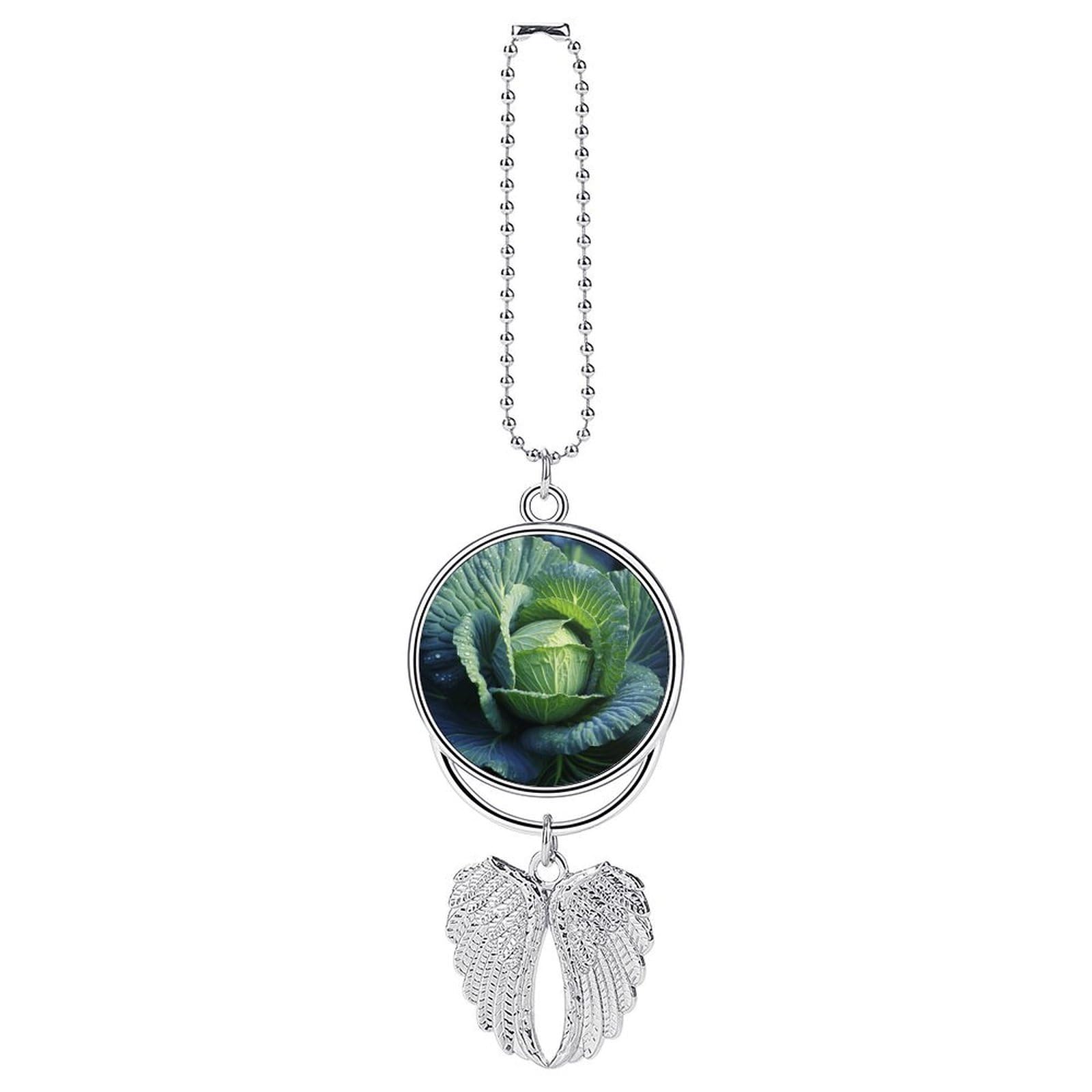 Bright Cabbage Car Charm Alloy Car Rear View Mirrors Hanging Ornaments Stylish Car Pendant Funny Auto Hanging Accessories Car Hanging Ornaments Gift for Women Men