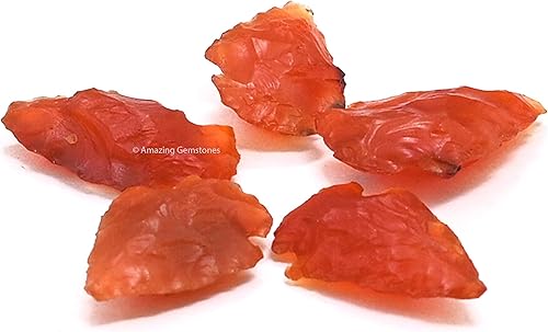 Miniatura 5 de 5 puntas de flecha de cornalina, cristal y piedra curativa, cabeza de flecha de roca de pedernal  puntas de flecha de 1 a 1.5 pulgadas para