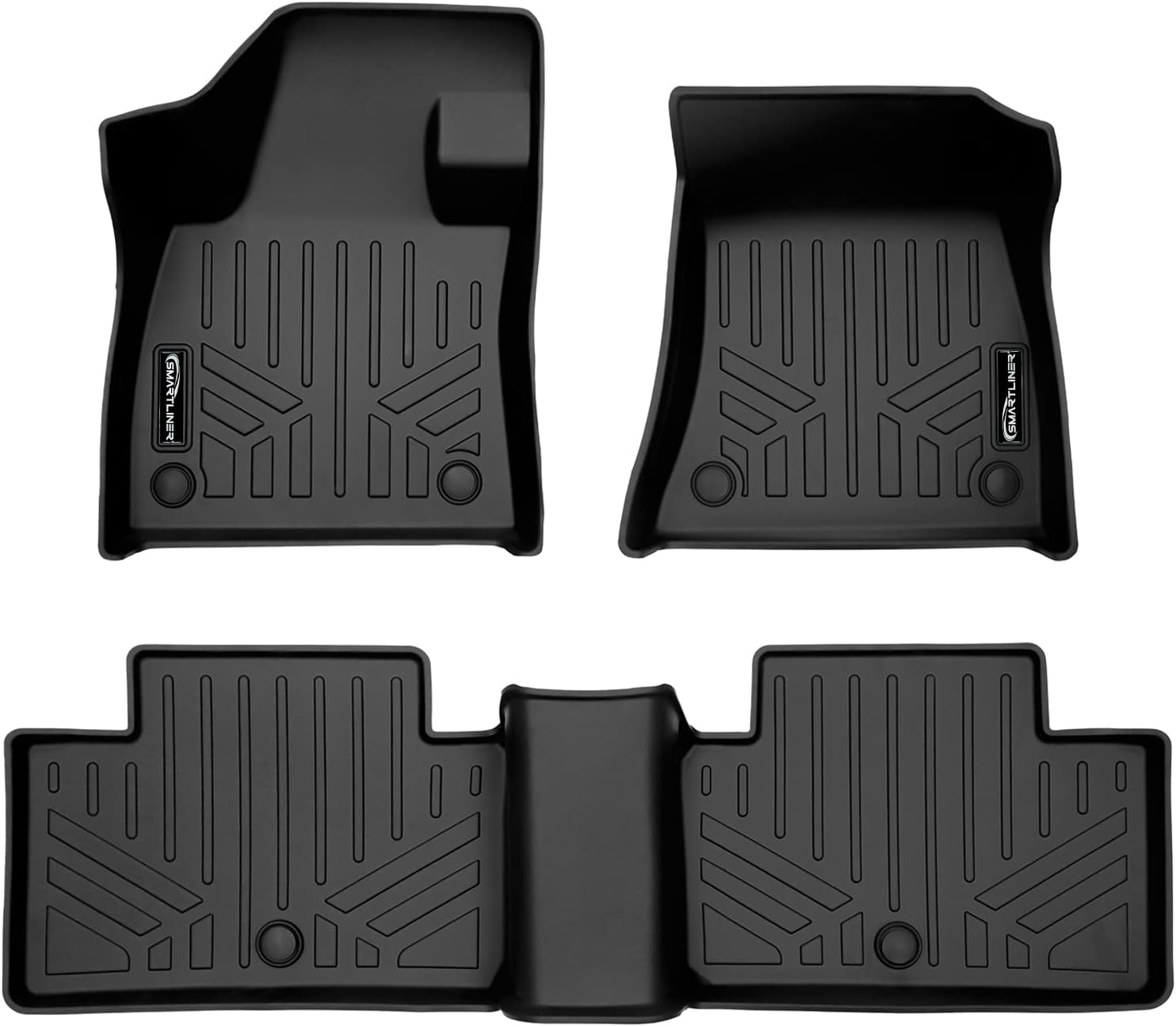 SMARTLINER Custom Fit All Weather 2 Row Black Floor Mat Liner Set