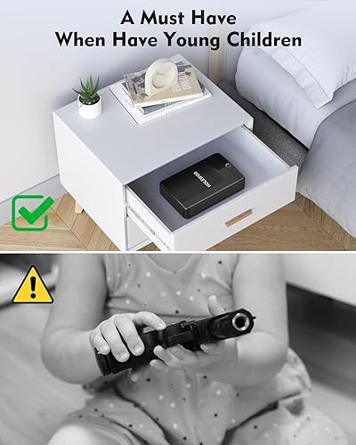 Miniatura 5 de Caja de bloqueo biométrica segura para pistola pequeña, caja de bloqueo biométrica para pistola, huella dactilar, acceso rápido, funda portátil para