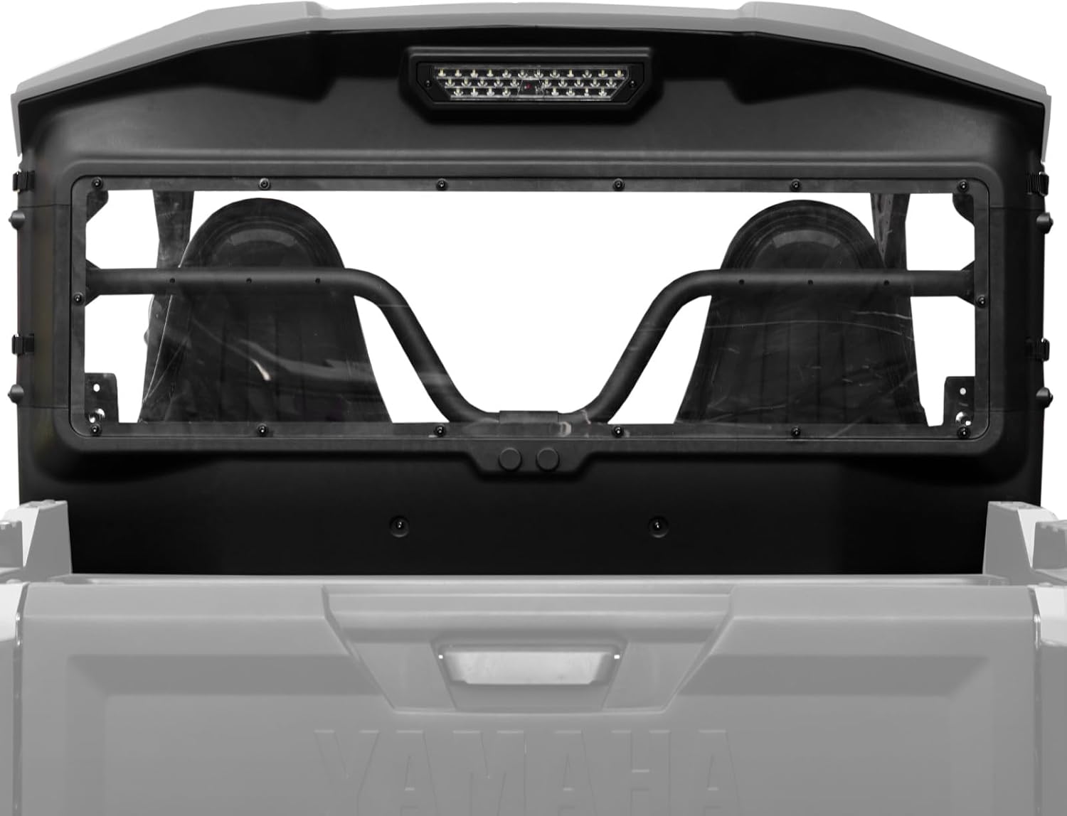 A & UTV PRO Rear Back Windshield with Led Work Light for Yamaha Wolverine RMAX 2 1000 2021 2022 2023 2024 2025, Heavy Duty Dustproof Durable Full Clear RMAX2 Rear Window Accessories 2-seater