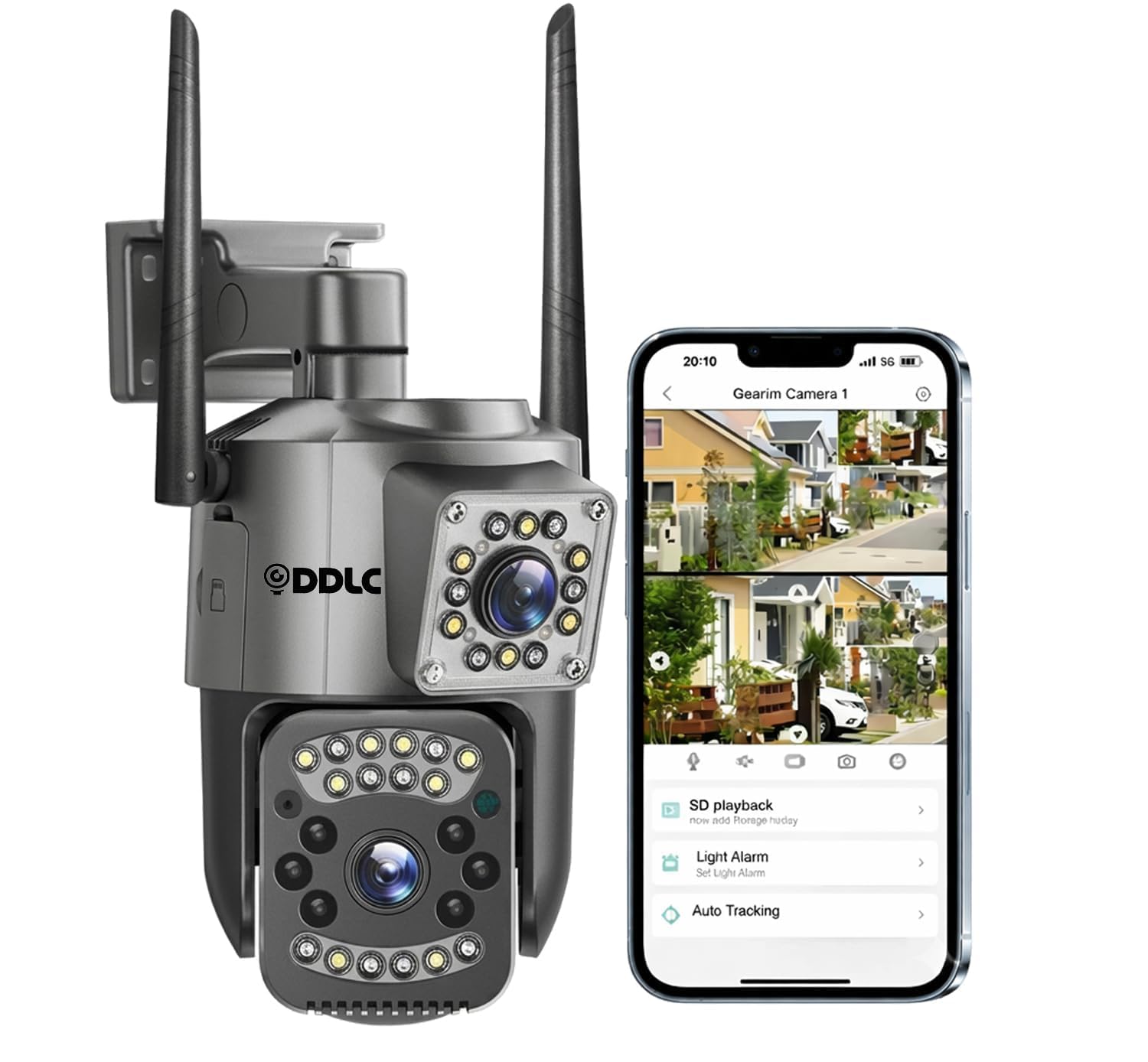DDLC 6MP Smart WiFi Dual Lens Outdoor PTZ CCTV Camera | 360° Rotation | Color Night Vision | Motion Detection | Two Way Audio | Wireless Home Security with Mobile App V380 Pro (Dual Lens PTZ)-picture-30