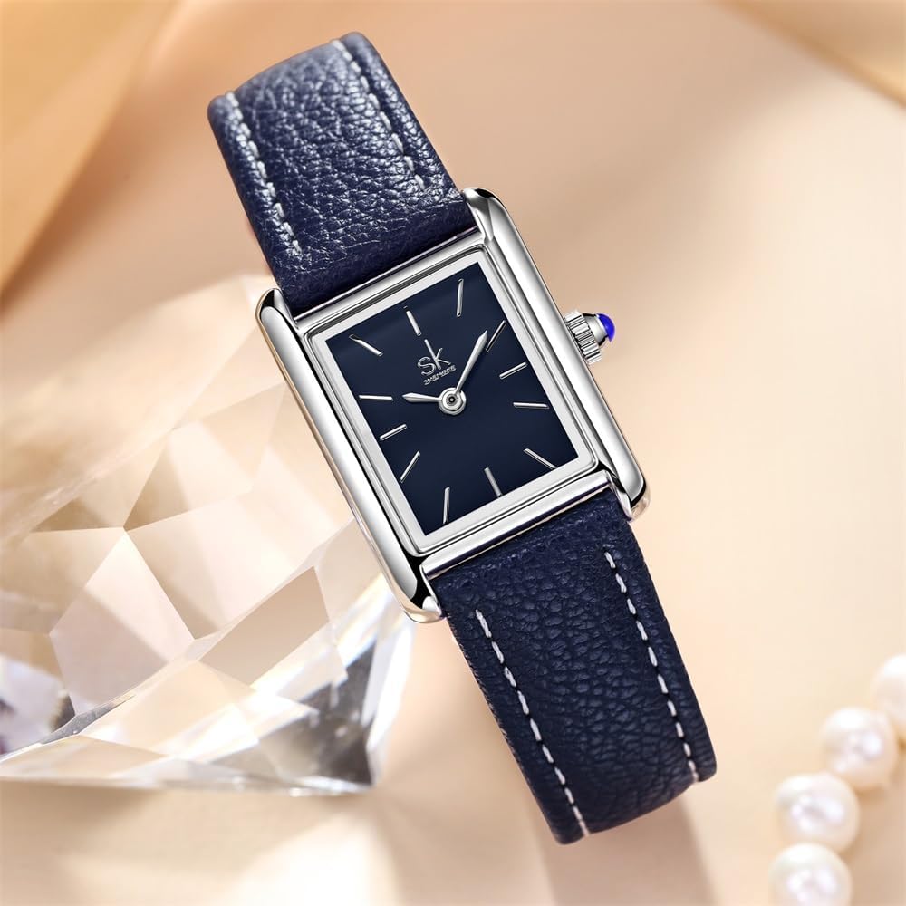SHENGKE Minimalist Vintage Square Watches for Women with Leather Strap - Image 7