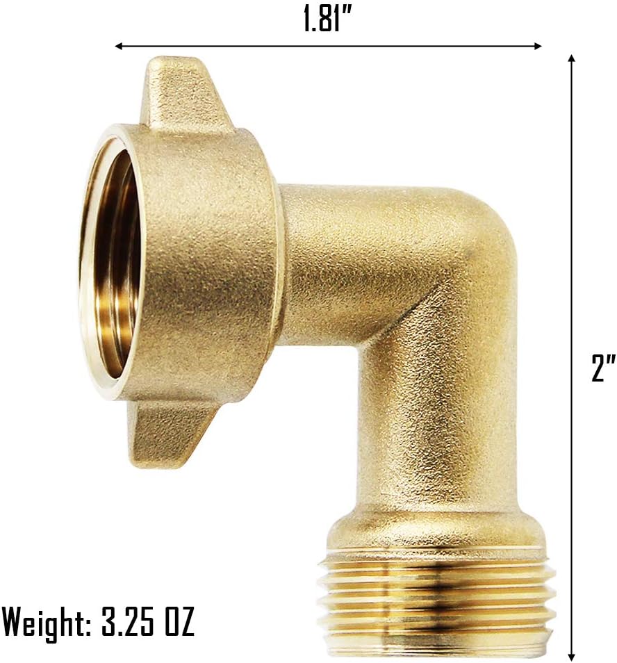 Twinkle Star Garden Hose Elbow Connector 90 Degree Brass Hose Elbow(2pcs) 3/4" Heavy Duty Hose Adapter with 2 O-rings Brass Garden Hose Elbow Solid Brass Adapter : Patio, Lawn & Garden