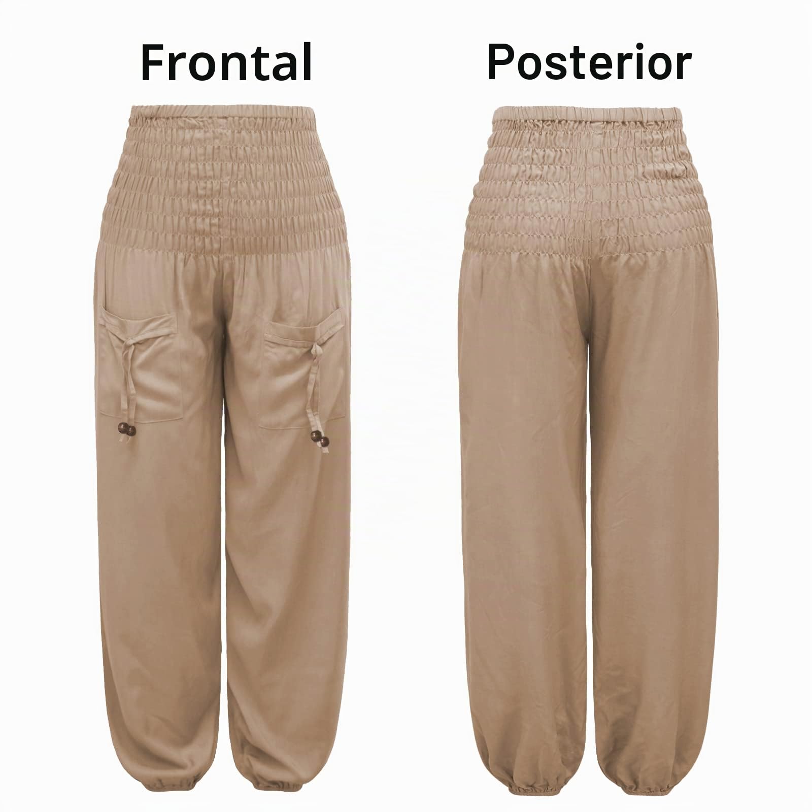Nuofengkudu Pareja Hippie Pantalon Harem Elásticos Cintura Alta Bolsillos Bombachos Comodos Yoga Pants Pantalones Unisex Pijama Verano Playa Viaje Casual