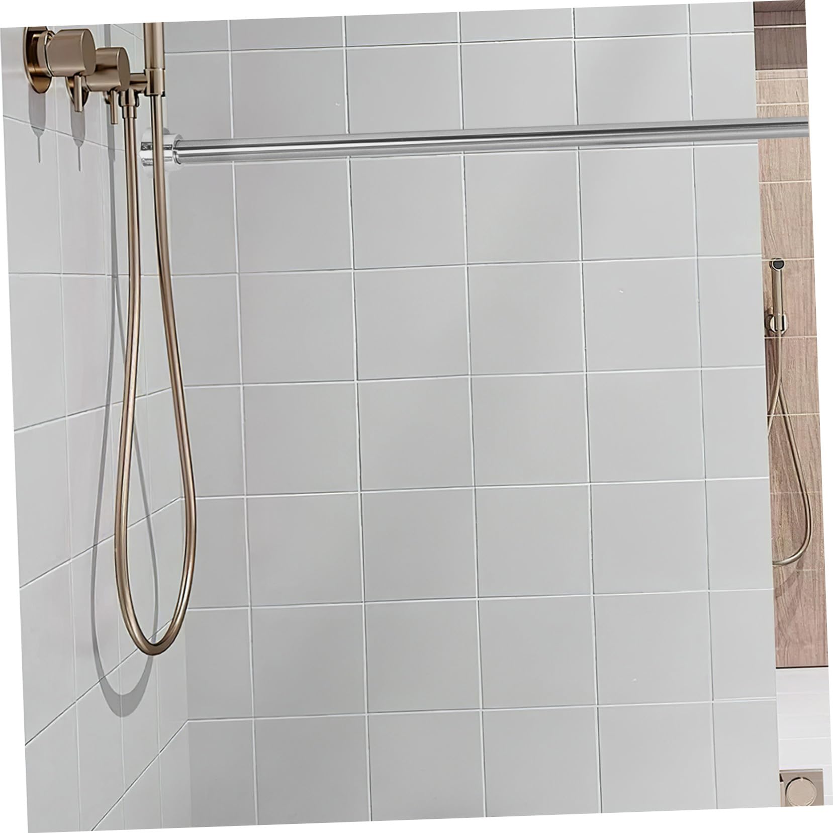 Tringle à Rideau de Bain Extensible 155-260cm en Acier Inoxydable