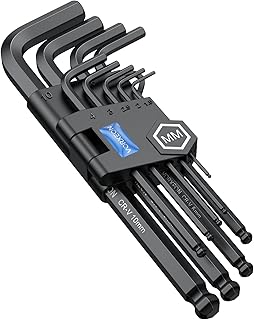 VORXEON 9PCS Allen Wrench Hex Key Set, Metric Long Ball End Allen Key Set L-Key with Visible Coding for Bike Motorcycle Repair Furniture Assembly Household DIY (1.5mm-10mm)
