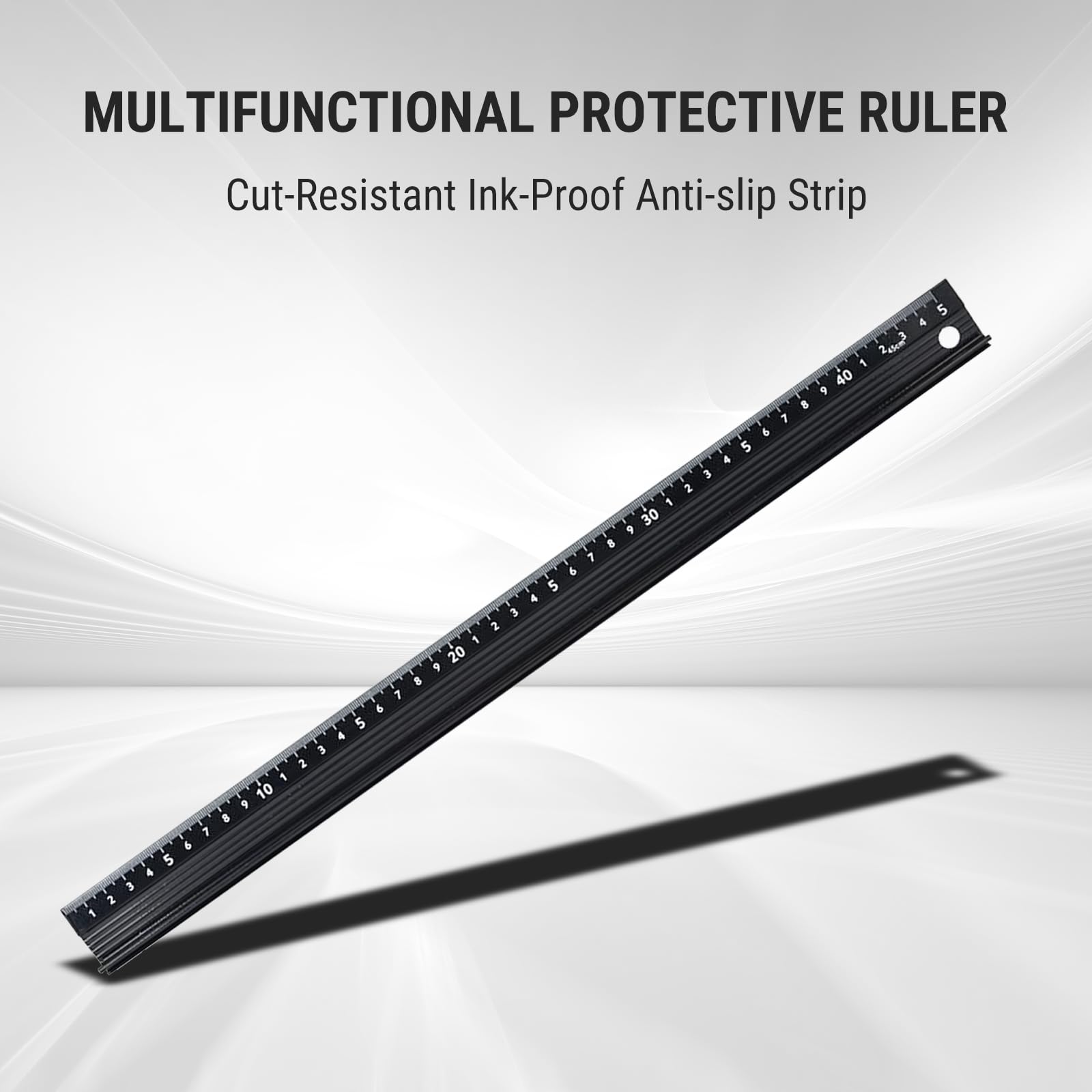 Risegun Cutting Ruler L Type Aluminum Alloy Measuring Tool Hardware Accessory for Length Measurement(L Type 45cm) - Image 2