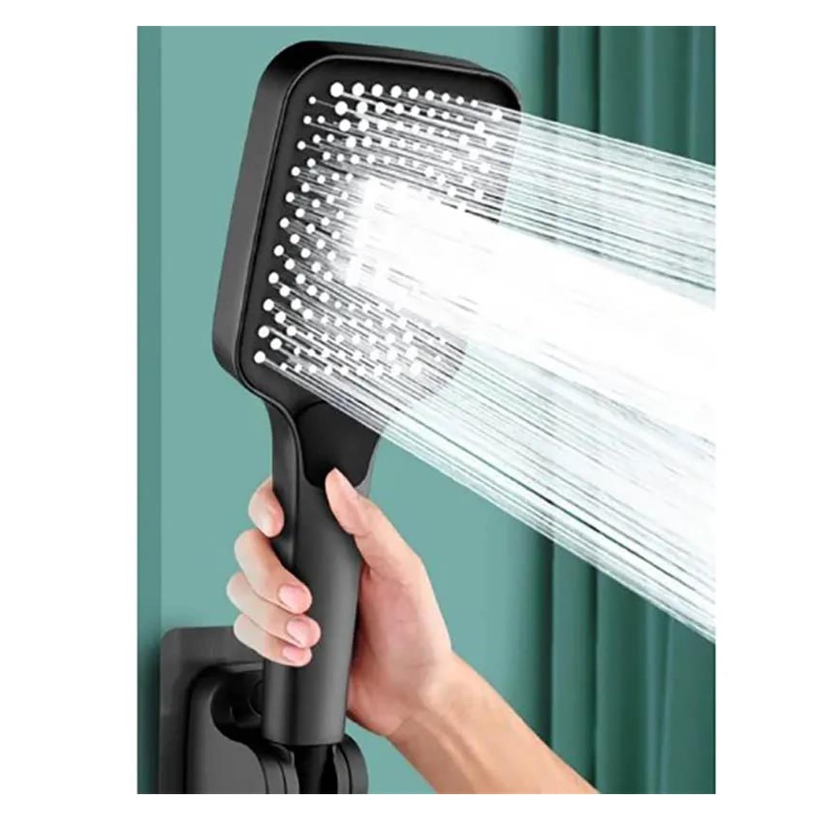 Soffione doccia regolabile, soffione a pioggia a 3 modalità, soffione doccia a portata elevata, miscelatore doccia ad alta pressione per risparmio idrico(Black)
