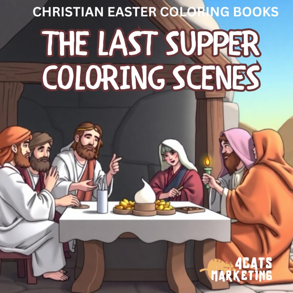 The Last Supper Coloring Scenes - Coloring Book for Kids, Teens and Adults with Easy and Simple Designs for Relaxation (Religious Christian Easter Coloring Books)