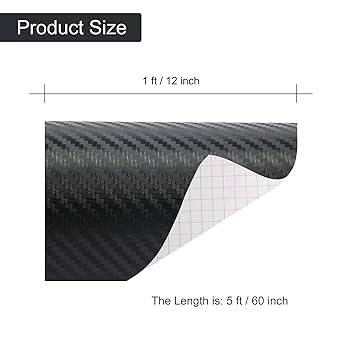SINGARO Black Matte Carbon Fiber Vinyl Wrap DIY Decal