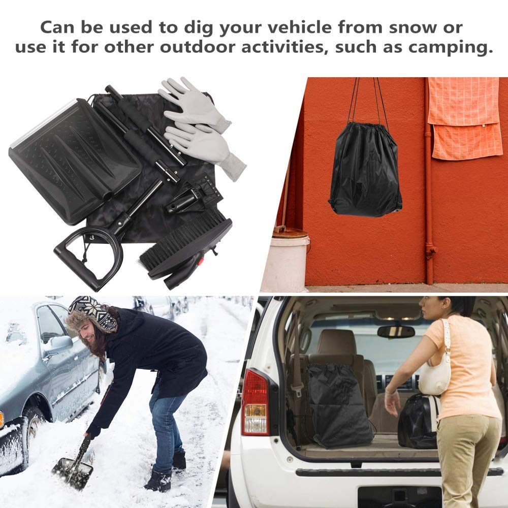 Pala De Nieve 3 En 1 Para Coche - Incluye Cepillo Y Deshielador, Ligera, Extraíble, Perfecta Para Invierno