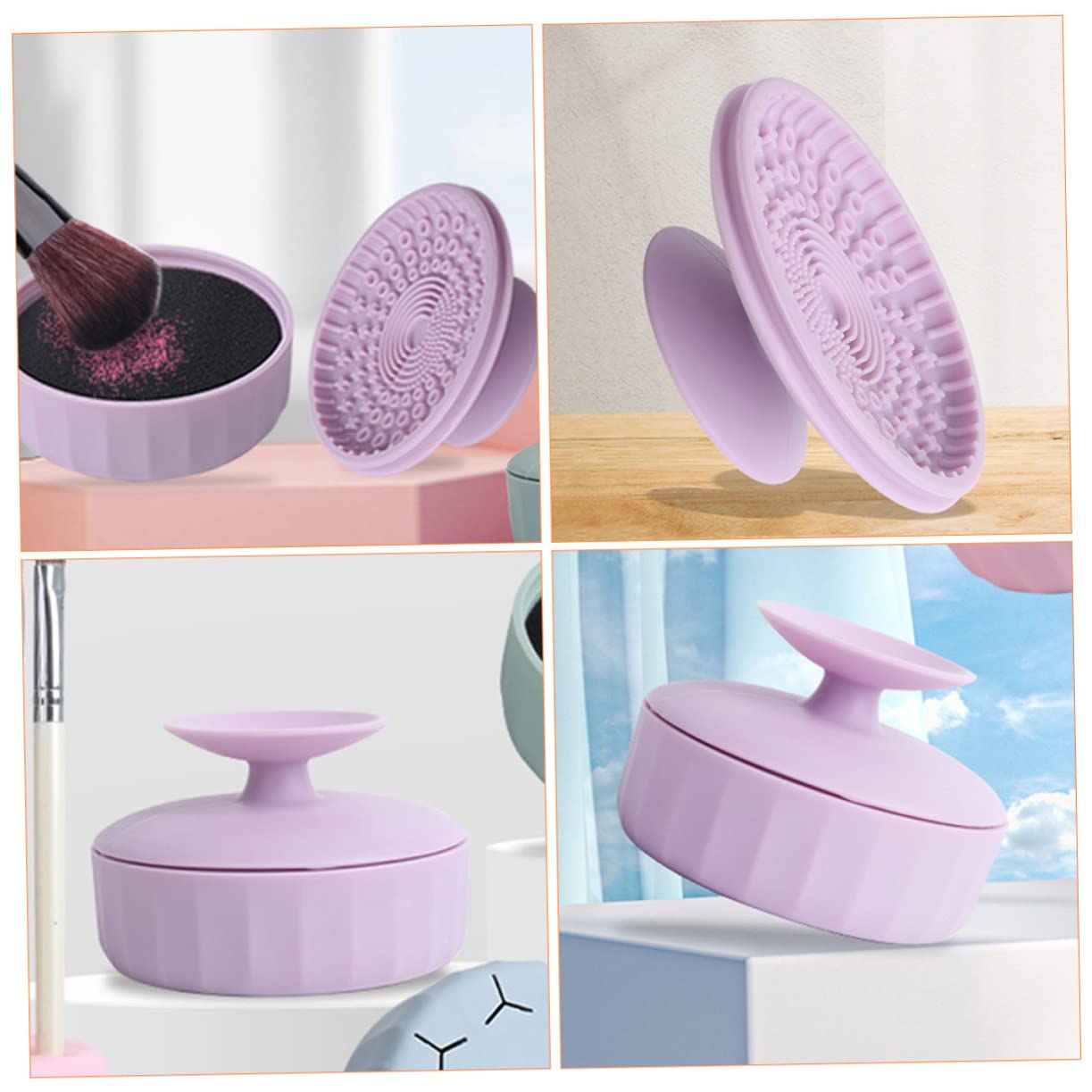 ABOOFAN 4stücke Dual-use Makeup Brush Cleaning Box Reinigungstool Für Make-up Pinsel Sanfte Und Effektive Und Wiederverwendbar Für Augen Und Gesichtspinsel