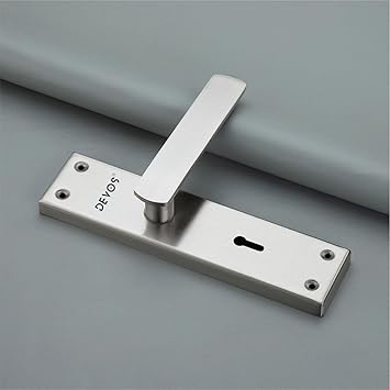 Devos Stainless Steel Zinc Alloy Glossy Handlesets Durable Door Handle Set for Main Door Interior Or Exterior Use Rust Resistant Sleek Design (Handlesets, Silver)