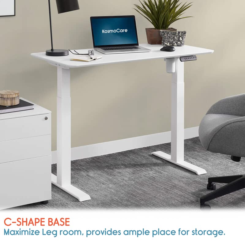 Image of KosmoCare Electric Motorised Height Adjustable Standing Desk | Laptop Table with Wheels| Portable Overbed Bedside Desk | Study Table for Kids | Table for Home, Hospital |