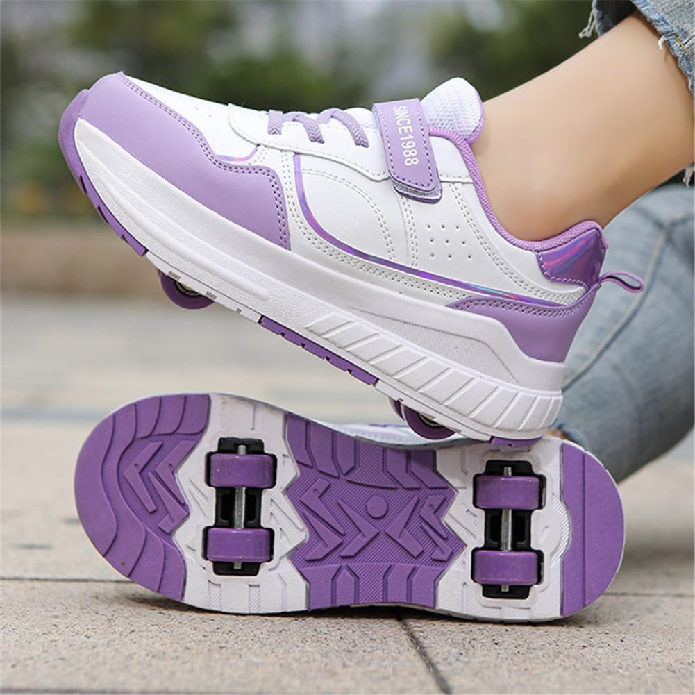 ENEN 2-in-1 Roller Schuhe Kinder Streetstyle Outdoor Turnschuhe mit 4 Rollen Versenkbarer