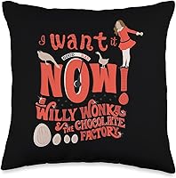 Vista 5 de Willy Wonka Chocolate Factory I Want It Now - Almohada (18.0 x 18.0 in), multicolor