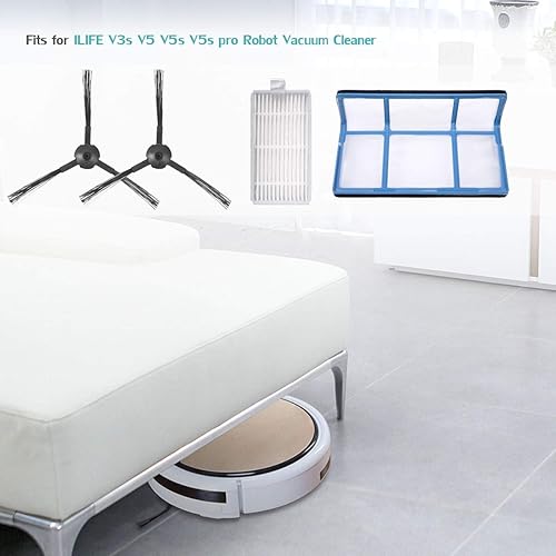 Miniatura 6 de KEEPOW Piezas de repuesto para aspiradora robot ILIFE V3 V3s V5 V5s V5s Pro Robot Aspirador, 1 filtro primario+3 filtros Pro Robot Aspirador + 6