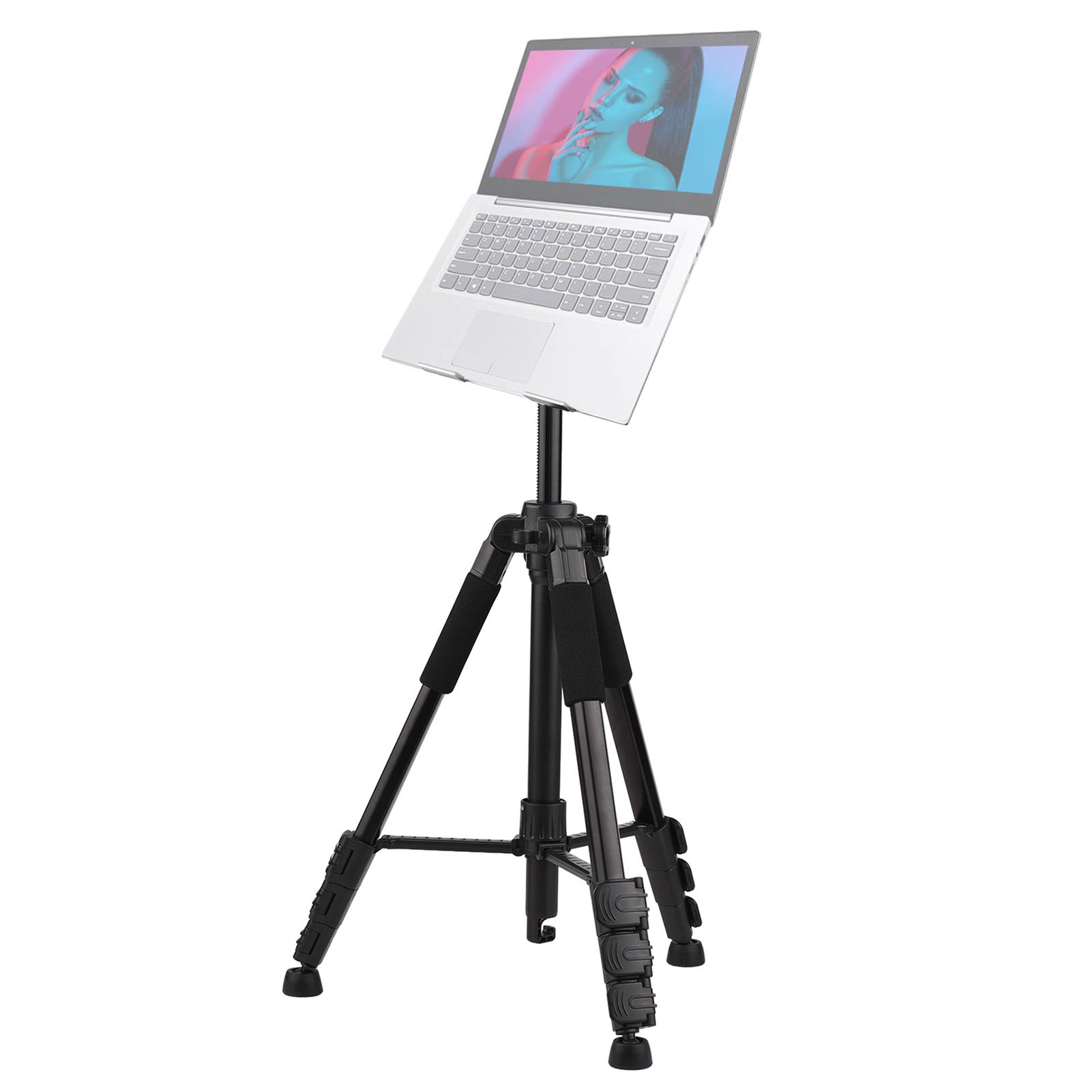 Andoer Soporte multifuncional para proyector Trípode portátil portátil trípode altura ajustable 19,6 pulgadas a 58,6 pulgadas con placa para ordenador portátil proyector