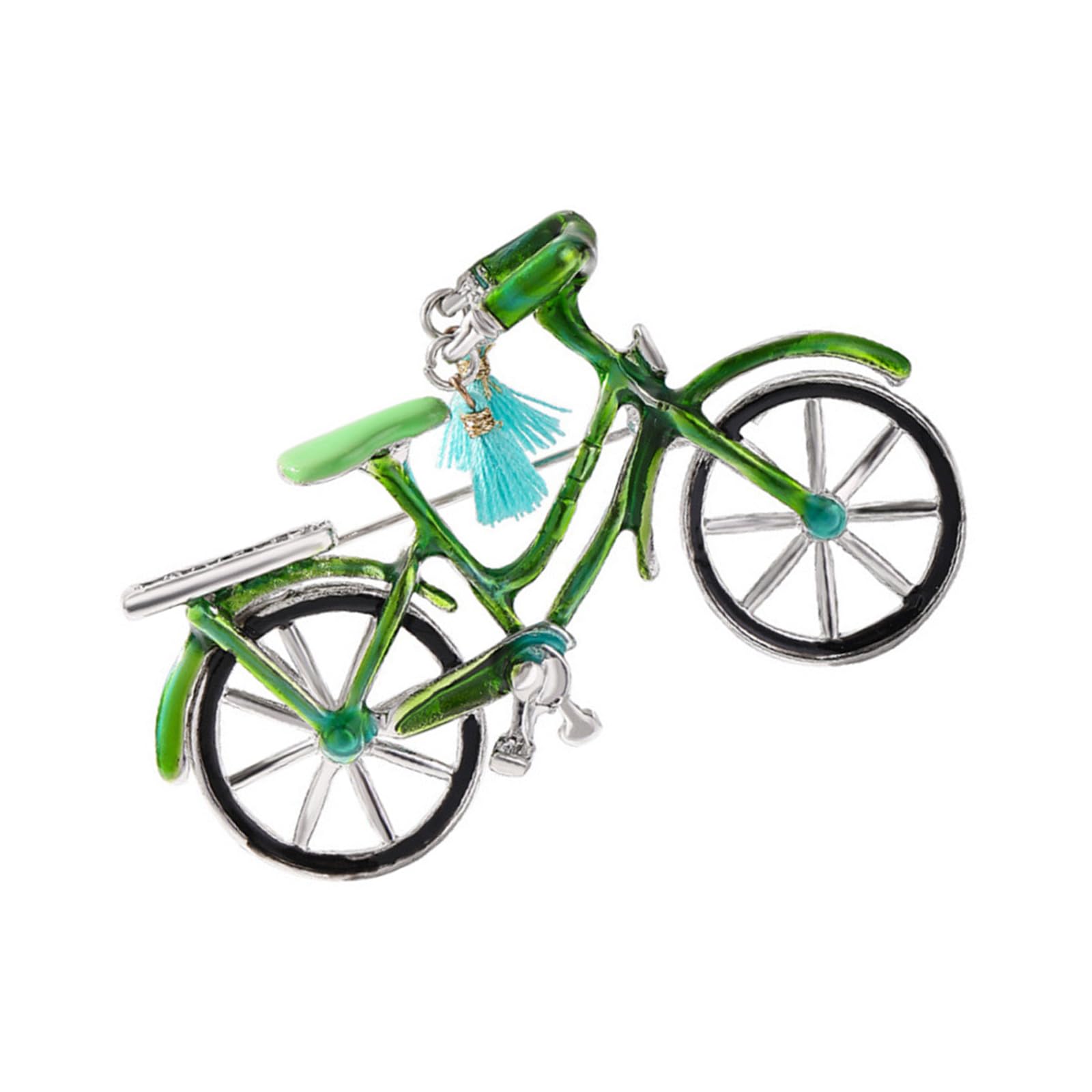 Ljmyy Stylish Green Bicycles Alloy Brooch Outdoor Cycling Lapel Pin Accessory For Casual Wear And Outdoor Activities