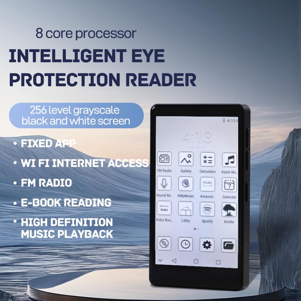 Lector Inteligente con Protección Ocular, Pantalla en Escala de Grises, Pantalla en y Negro, Aprendizaje Audiovisual Universal.