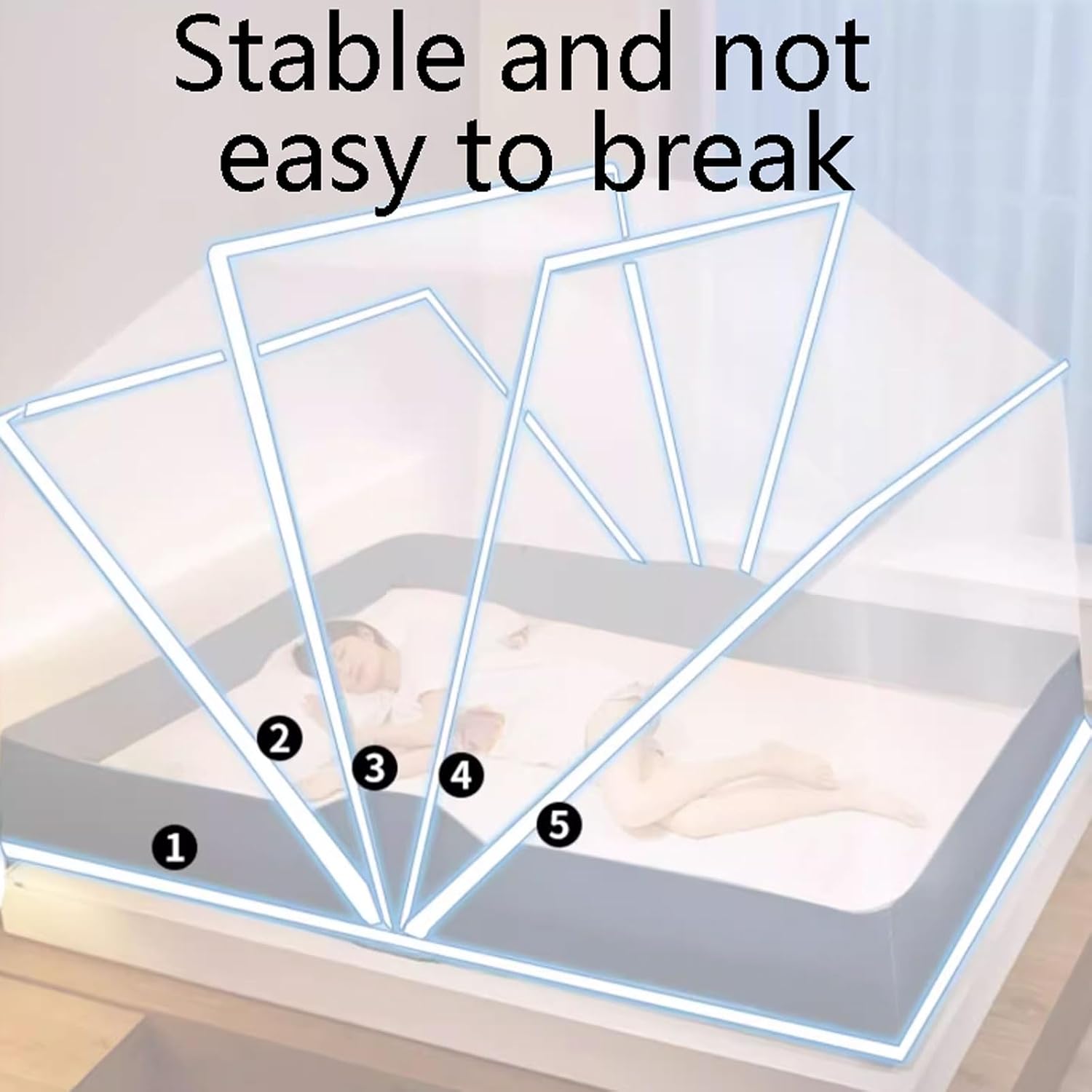 Portable Polyester Folding Mosquito Net Tent Portable Outdoor Sleep Net Breathable Mosquito Net for Bed Camping Travel Patio Stable