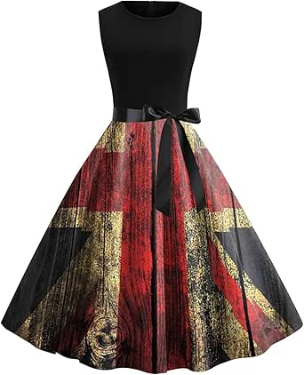 Gradient Aurora Art Print 50s Elegant Chic Sleeveless Midi Dress