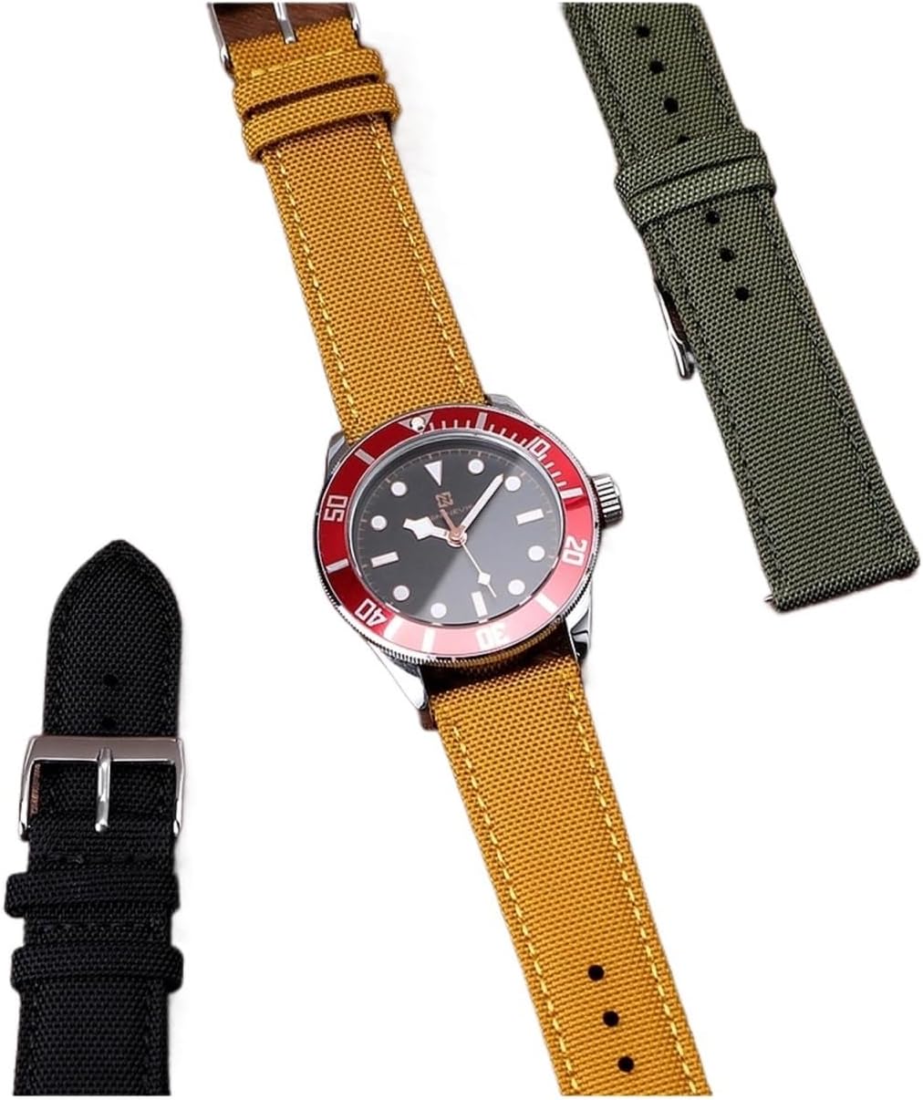 1PCS Waterproof Sailcloth Watch Band 18mm 19mm 20mm 21mm 22mm 24mm Strap Nylon Sports Wrist Bracelet