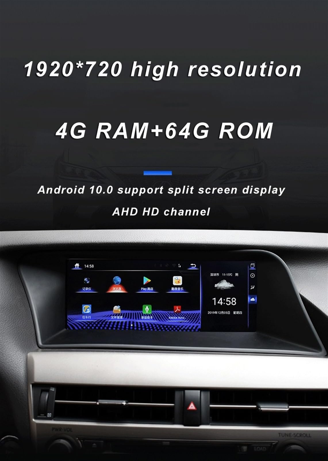 Samochód Android 10.0 Radio samochodowe LHD RX RX270 RX300 RX330 RX350 RX400h RX450h RX350L RX450hL nawigacja GPS jednostka główna Bluetooth