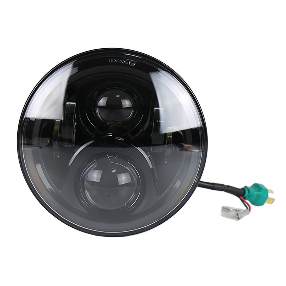 7" LED Headlight For Harley Davidson，Motorcycle Black Projector Daymarker, Led Headlamp for Jeep Wrangler