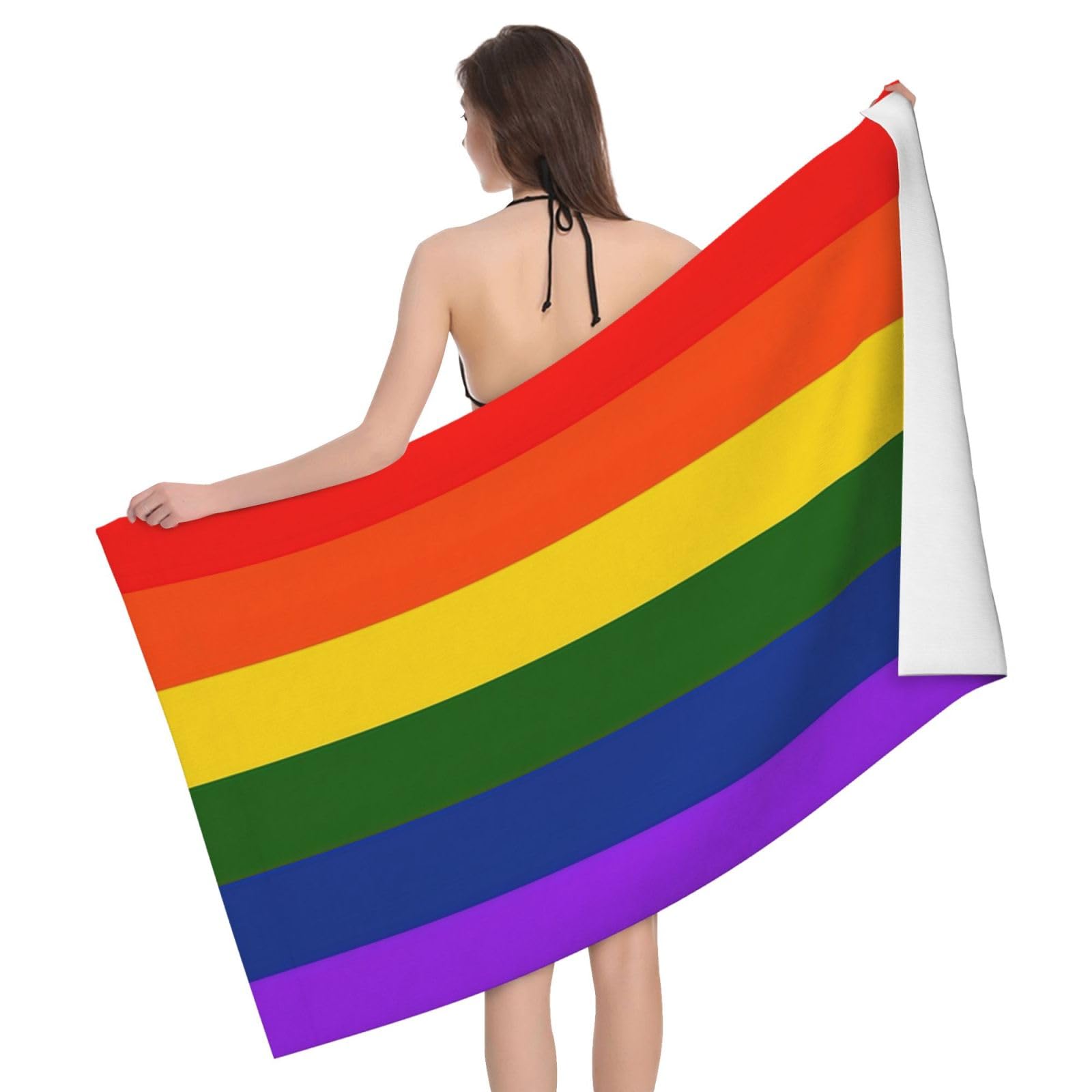Serviette de bain arc-en-ciel douce pour un moment de bien-être unique