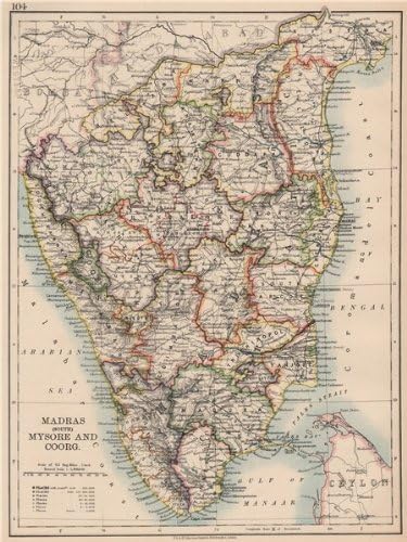 Mysore In India Map British India S. Coromandel & Malabar Coasts. Madras (Chennai) Mysore;1906  Map : Amazon.co.uk: Home & Kitchen