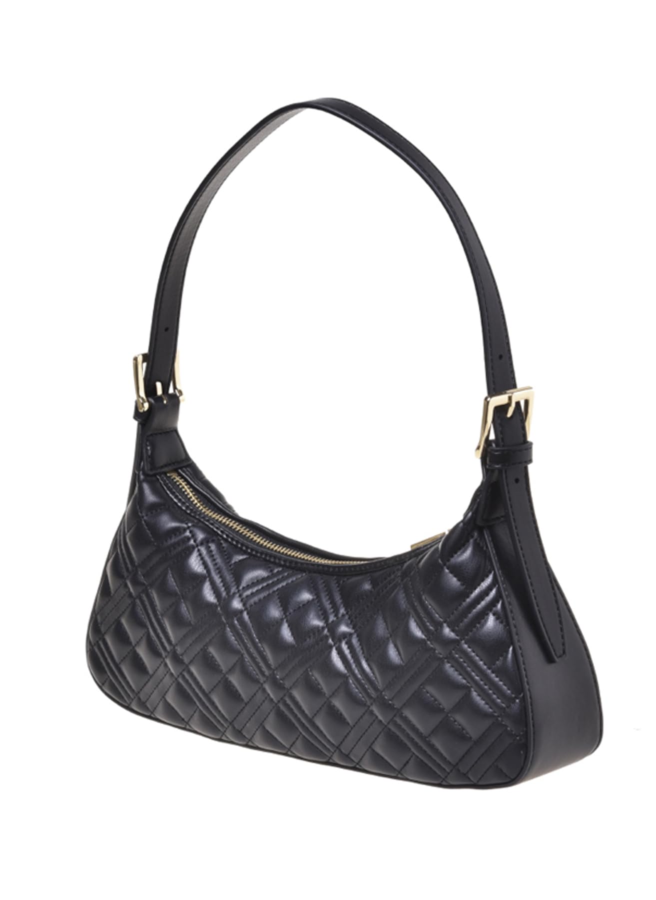 Love Moschino BORSA QUILTED PU NERO+GAL.ORO