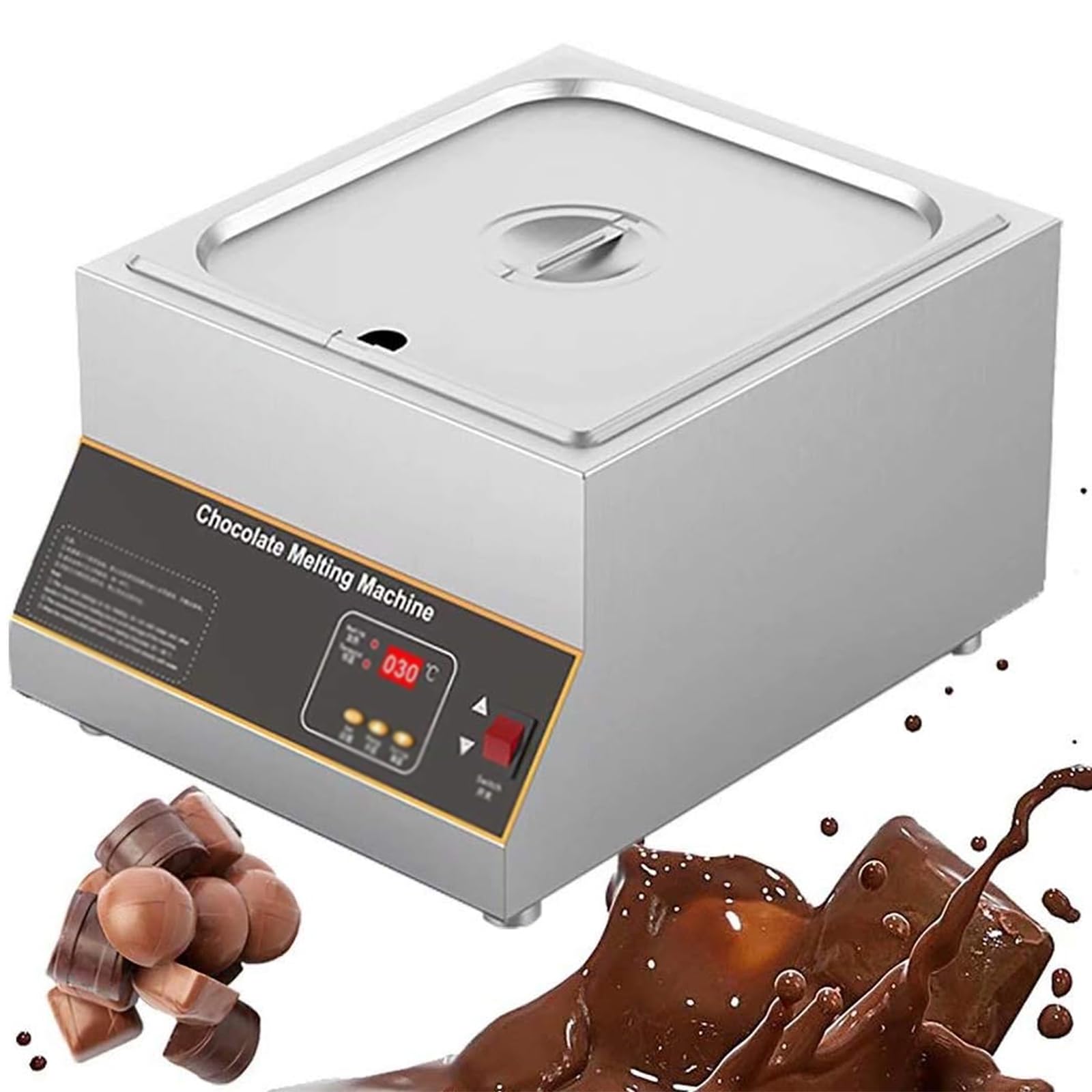Machine à tempérer Le Chocolat Professionnelle 500 W, 1 cuve 12 kg, Machine à Fondre Le Chocolat électrique Commerciale avec écran d'affichage numérique et température ré