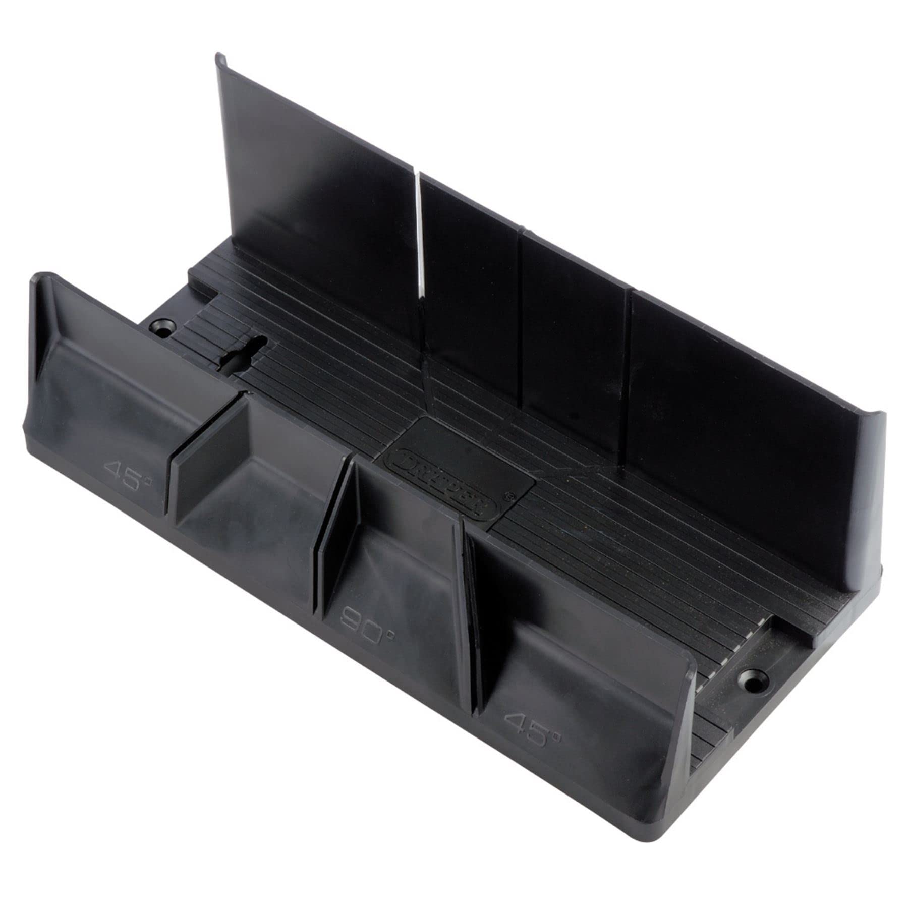 Draper Tools Maxi-Gehrungsbox 45° & 90°, Hochleistungs-Gehrungsblock-Sägeführung, 322 x 102 x 100 mm m. Befestigungslöchern für die Werkbank zum präzisen Schneiden von Holz – Holzbearbeitungswerkzeuge