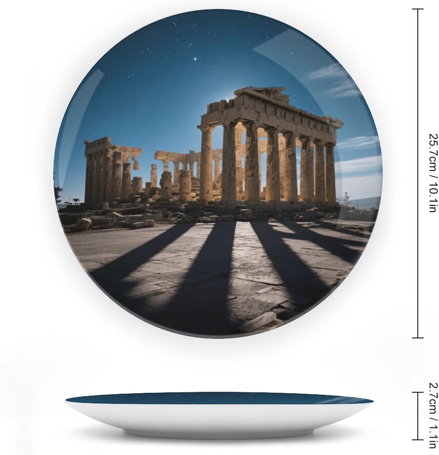 Bone China Decorative Plates Parthenon Ceramic Decorative Plate Wall Decor with Display Stand Ceramic Ornaments for Wall Hanging Decoration