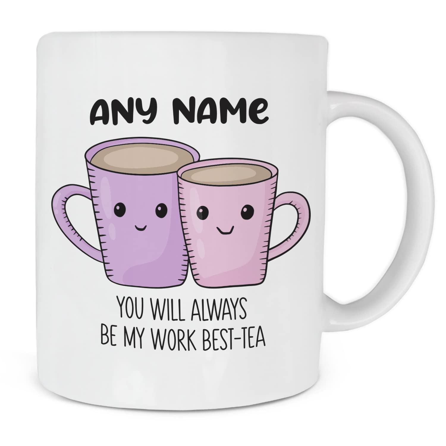 Personalised Work Bestie Gift - You Will Always Be My Work Best-Tea - Gift for Work Wife or Husband