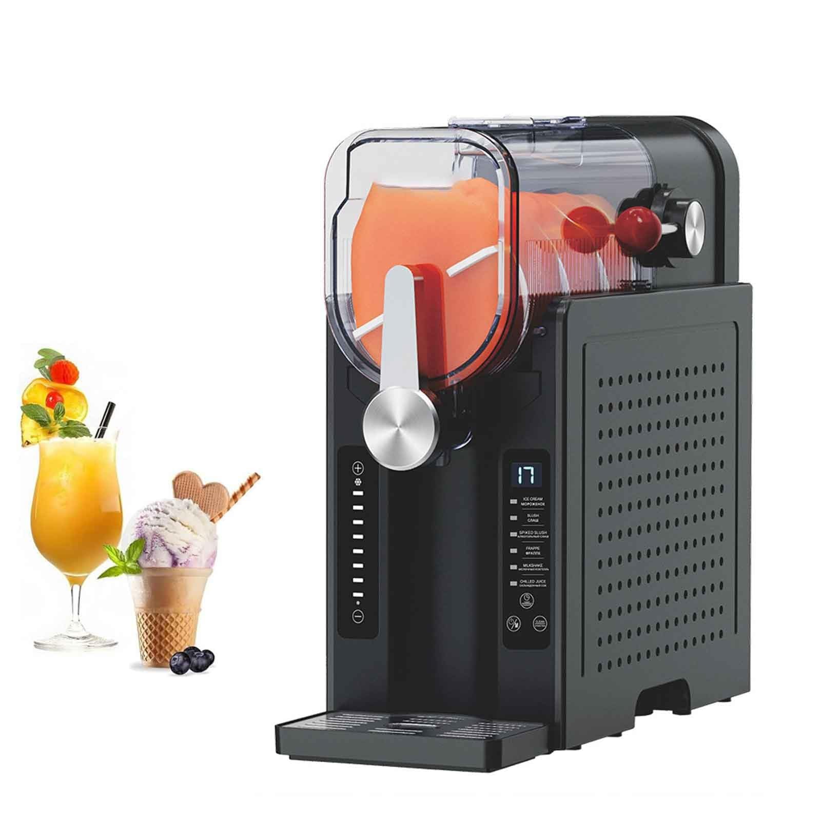 Condition photo showing New/Like New for professional frozen drink maker,no ice needed slusher machine with real-time temperature display & auto-clean,6 preset programs for ice cream,smoothies,milkshakes,perfect for summe