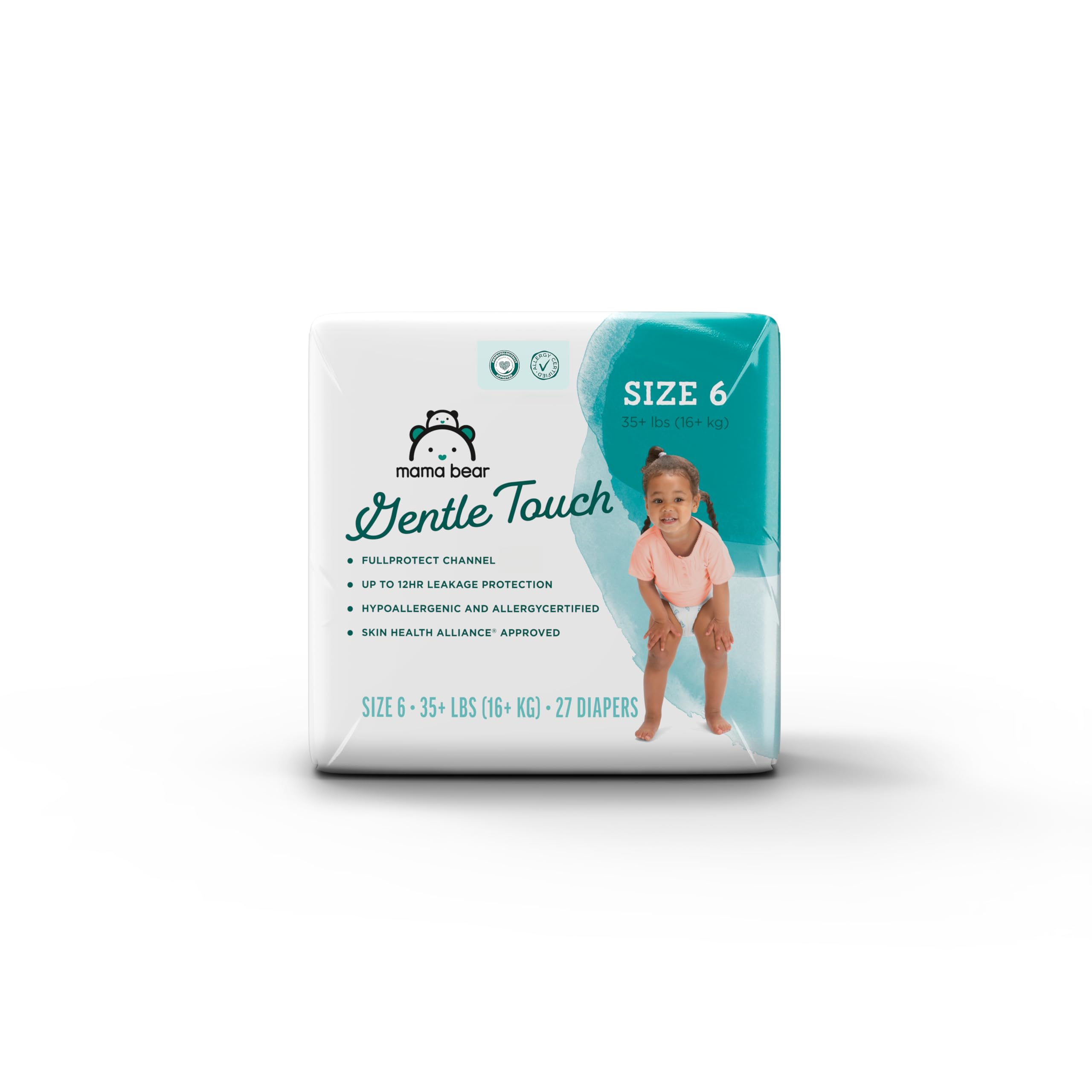 Amazon Brand - Mama Bear Gentle Touch Diapers, Size 6, 27 Count