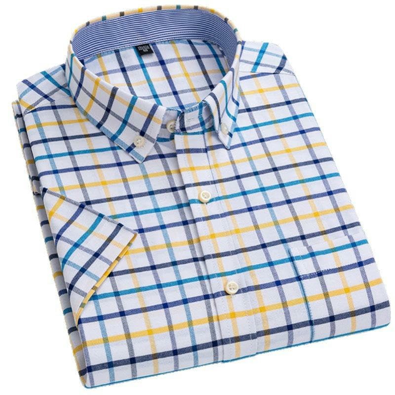Chemise décontractée à manches courtes coton Oxford léger