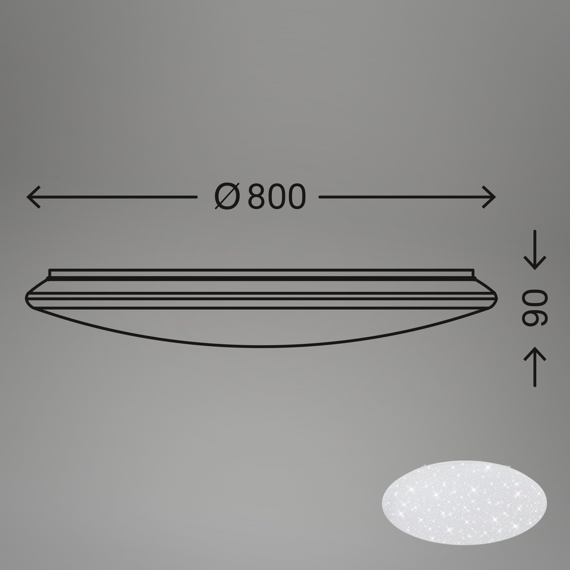 BRILONER - LED Deckenlampe 80cm mit Fernbedienung, dimmbar, Nachtlicht, warmweiß bis kaltweiß, ultra hell 9700 Lumen, 80 Watt, LED Lampe, Deckenleuchte, Wohnzimmerlampe, Küchenlampe, 80x9 cm, Weiß