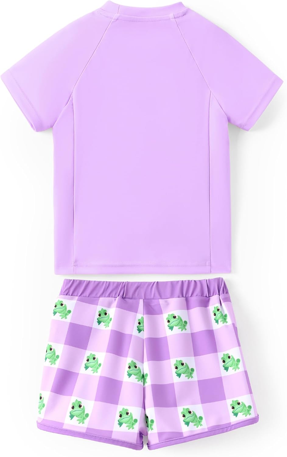 Disney Frozen Elsa Princess Girls Two Piece UPF 50+ Protection Quick-Dry Short Sleeve Swim Sets Rashguard Bathing Suit - Image 2