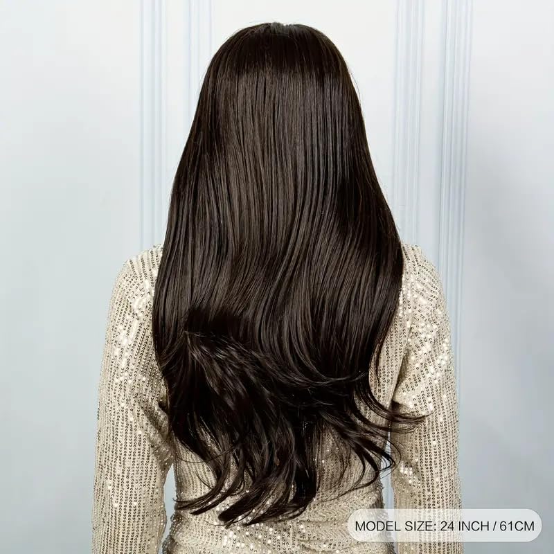 Image of Long Hair Wig For Women with front Bangs | full Head Straight Hairs | alopecia, chemotherapy Wigs | Hair Loss Solution | WigCap & Comb