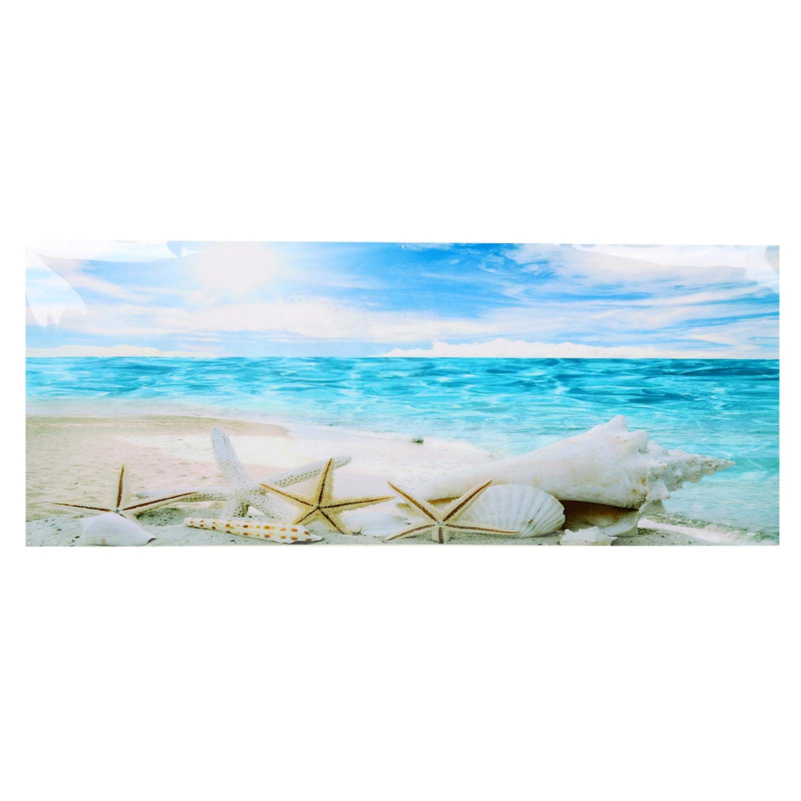 Summer gift Landscape Decor no fading Fish Tank Decorative Poster, Sea Star Paintings Aquarium Background Sticker, PVC waterproof for Aquaridum Fish tank(122 * 50cm)