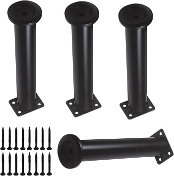 4 Pcs Furniture Legs, Metal Cabinet Legs,Adjustable Furniture Support Feet for Kitchen Shelves Sofa Table Chair Desk Cupboard Furniture Adjustable Legs Feet Foot 4, 10-17 inch